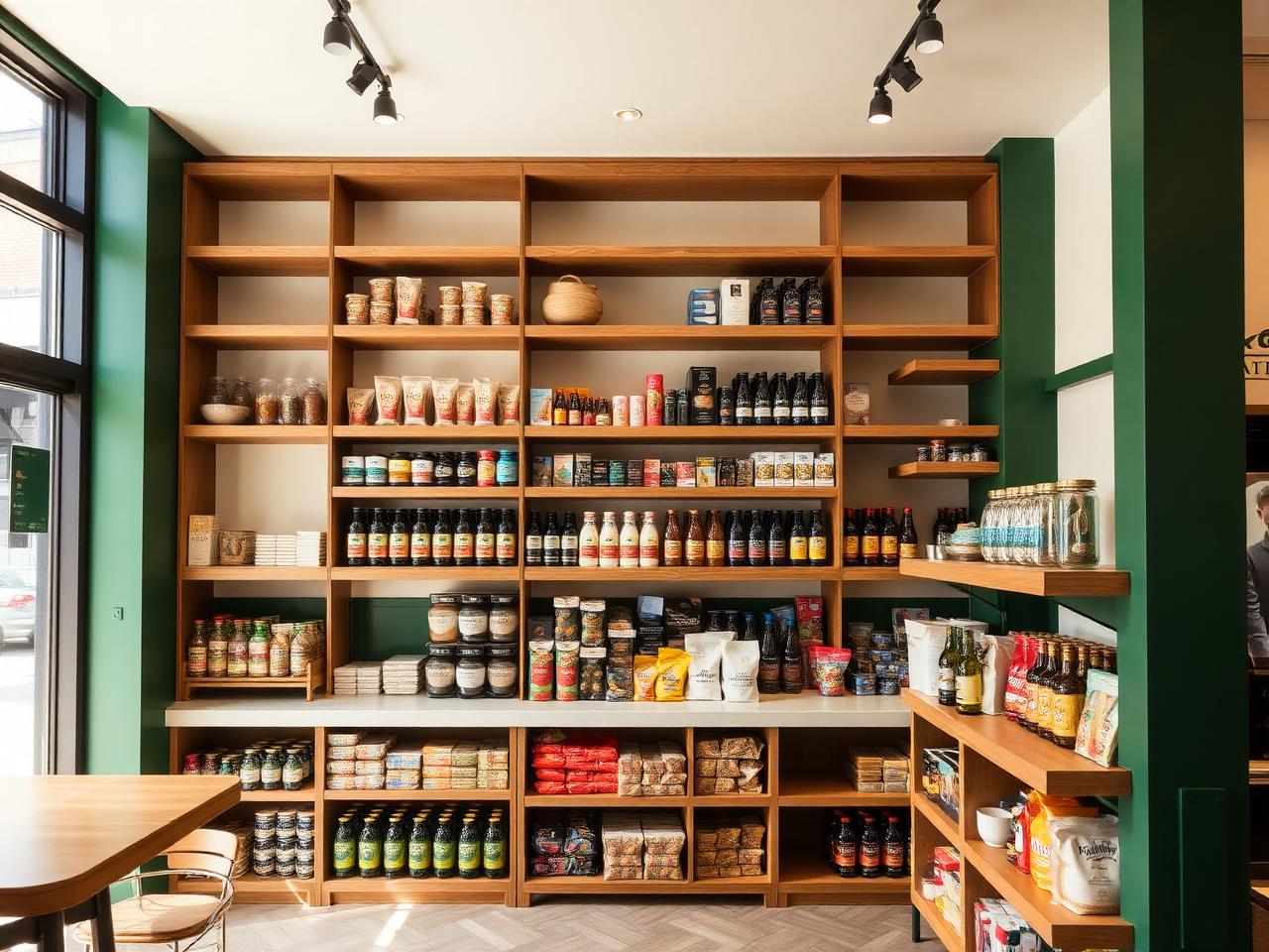 Marfee market shelves
